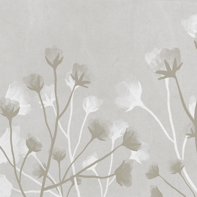 Tapet floral bej cu design delicat în camera unui copil