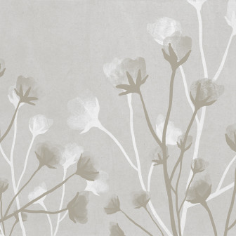 Tapet floral bej cu design delicat în camera unui copil
