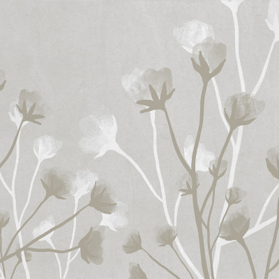 Tapet floral bej cu design delicat în camera unui copil