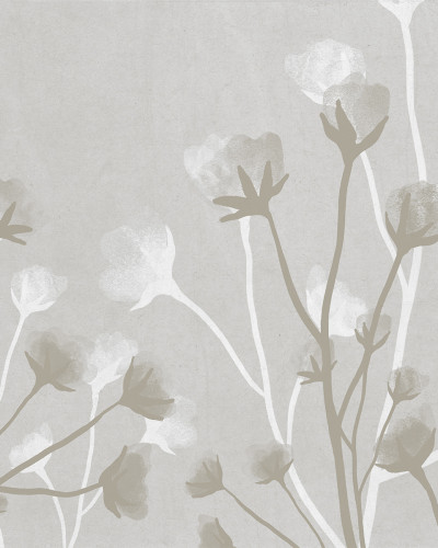 Tapet floral bej cu design delicat în camera unui copil