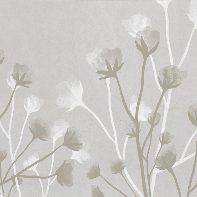 Tapet floral bej cu design delicat în camera unui copil