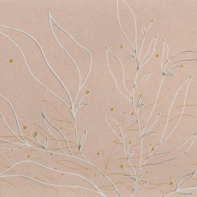 Tapet decorativ floral roz cu detalii delicate