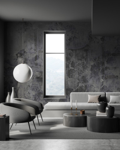 Tapet Antica Roma - Noapte, cu design elegant și minimalist, în nuanțe de gri și albastru, perfect pentru living, dormitor sau birou.