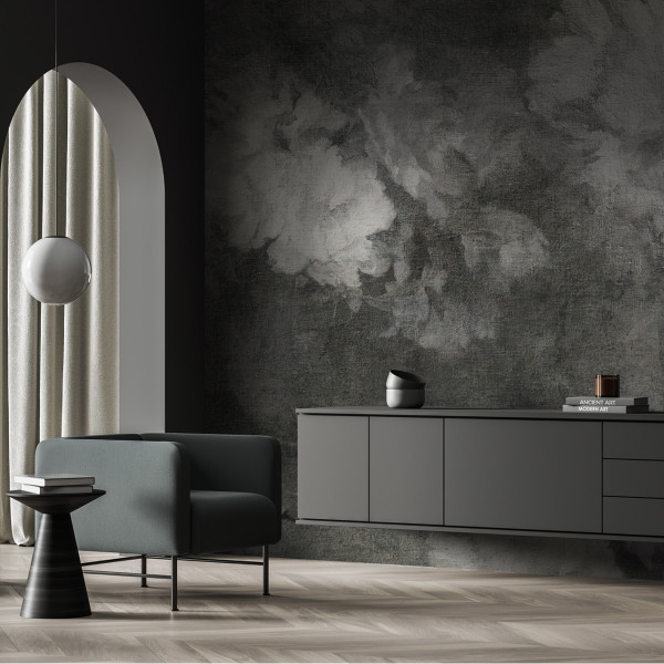 Paesaggio con Ponte e Peonie, Grey, Dream Prints