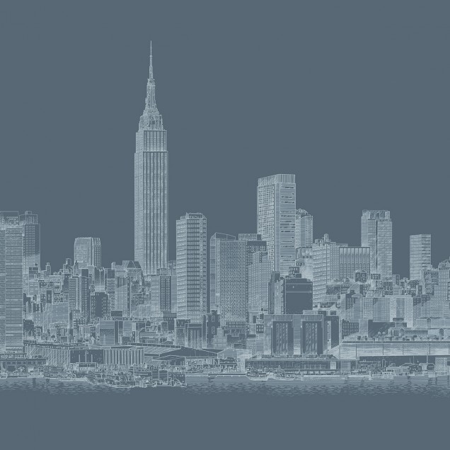 Wallpaper Manhattan Grey cu design urban modern in nuante de gri
