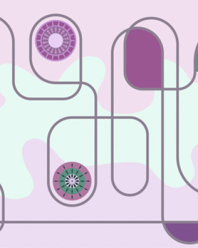 Continuum Fog, tapet modern cu design geometric și culori pastelate