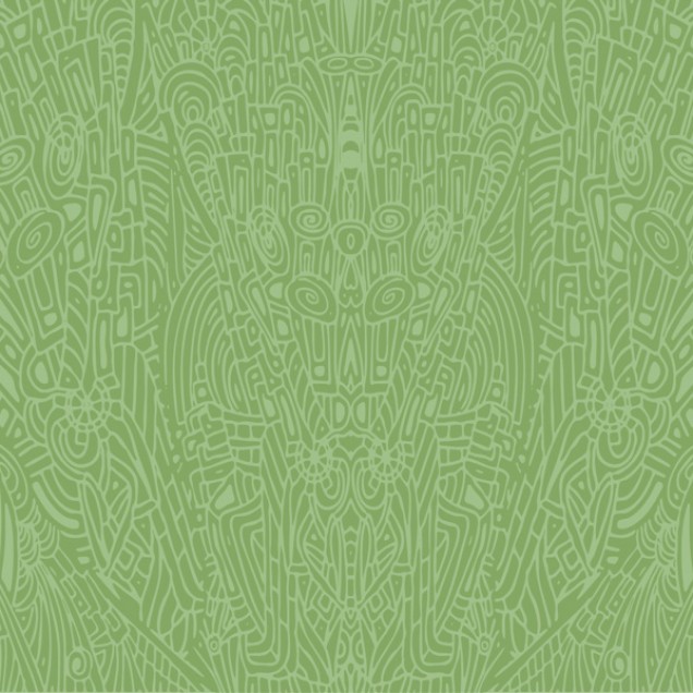 Tapet abstract verde cu linii curbe și forme geometrice