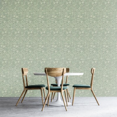 Tapet geometric verde