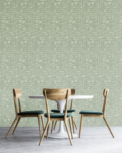 Tapet geometric verde