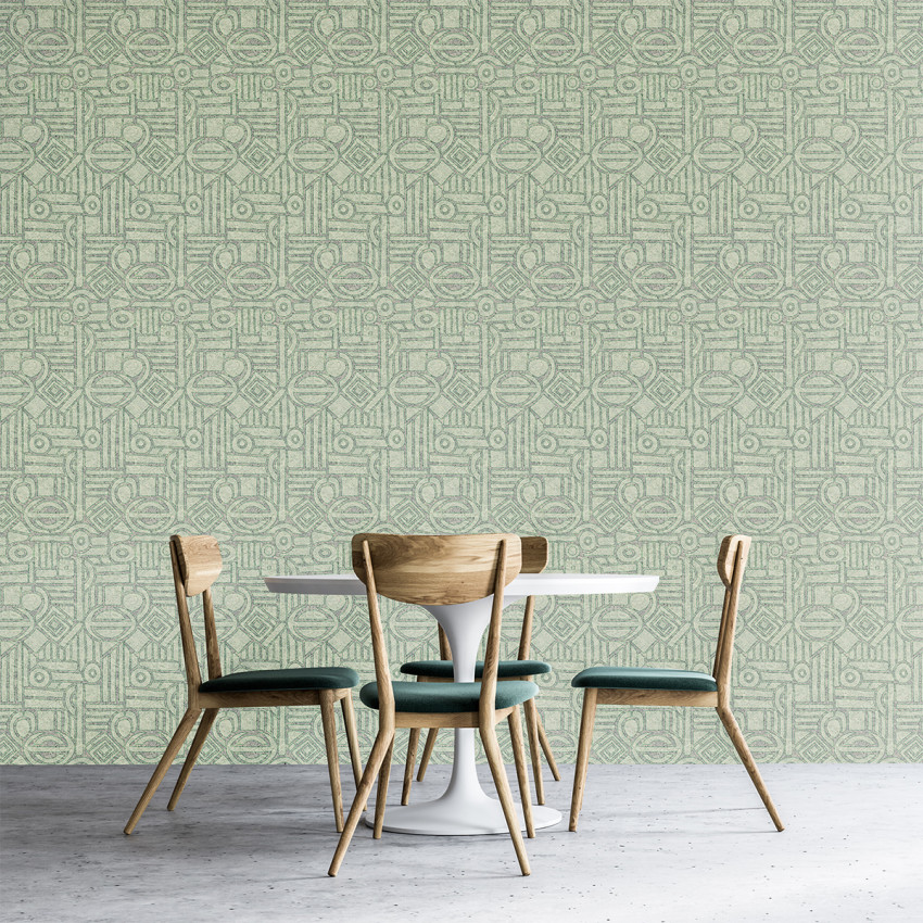 Tapet geometric verde