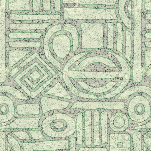 Tapet geometric verde
