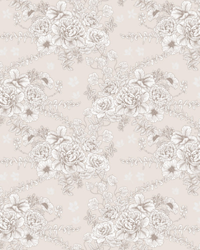 Tapet floral Butterflowers cu design minimalist, perfect pentru dormitor.