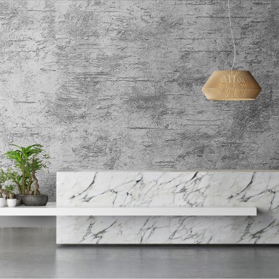Wallpaper cu design minimalist, imitând textura brută a betonului.