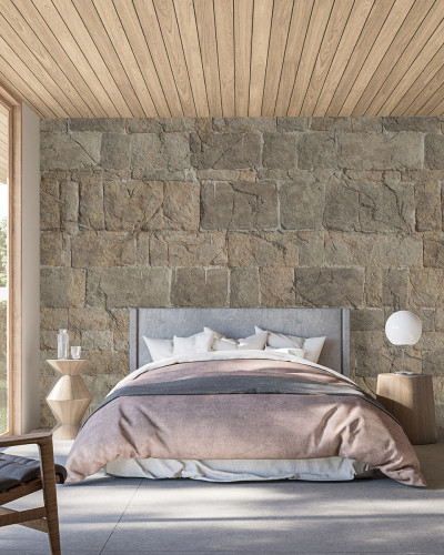 Tapet cu aspect de piatră, Quarry, design modern, perfect pentru dormitor