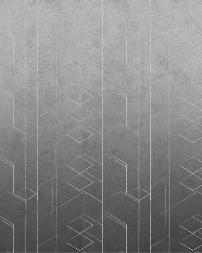Tapet baie cu design geometric abstract, in tonuri de gri, perfect pentru decorul minimalist