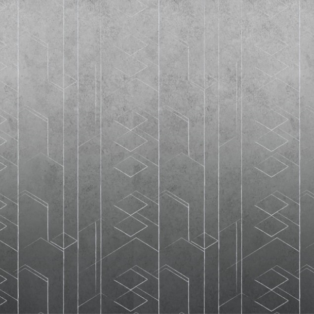 Tapet baie cu design geometric abstract, in tonuri de gri, perfect pentru decorul minimalist