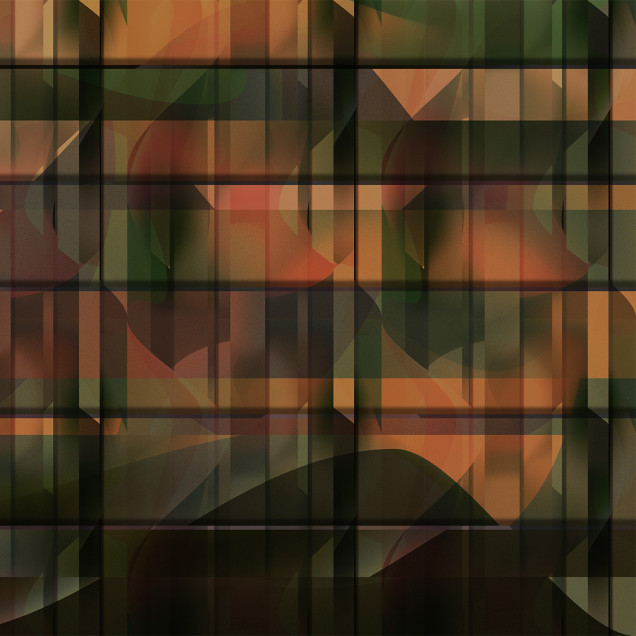 Tapet Remind 06 cu design geometric abstract, in culori calde si vibrante