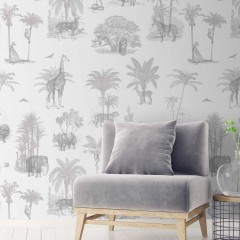 Tapet designer Where They Belong Summer, Grey - Feathr
