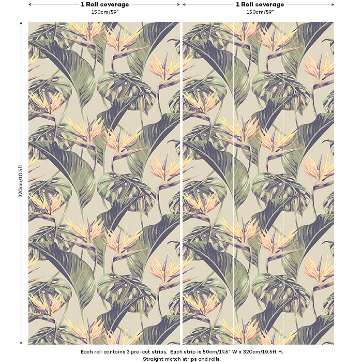 Tapet designer Bird of Paradise (Tropical Leaf), Original - Feathr, Tapet Exclusivist 