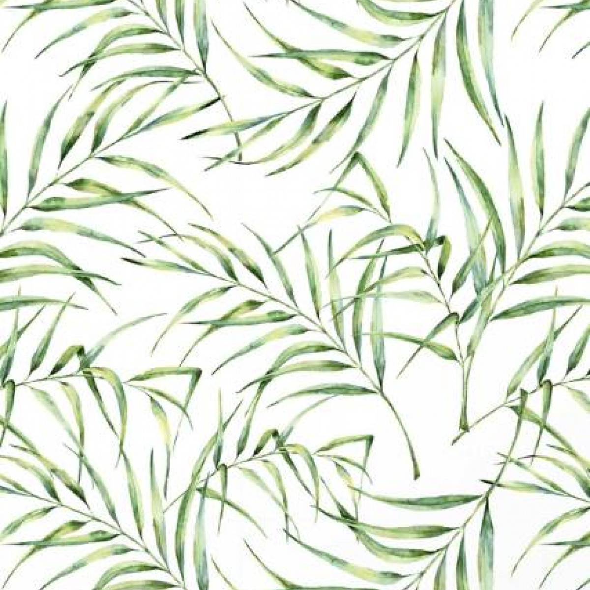 Tapet designer Palm Breeze (Watercolour Palm Leaf), Green - Feathr, Tapet Exclusivist 