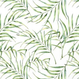 Tapet designer Palm Breeze (Watercolour Palm Leaf), Green - Feathr