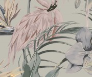Tapet designer Tropical Shore (Tropical Flamingo), Pastel - Feathr