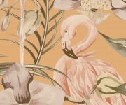 Tapet designer Tropical Shore (Tropical Flamingo), Miami - Feathr