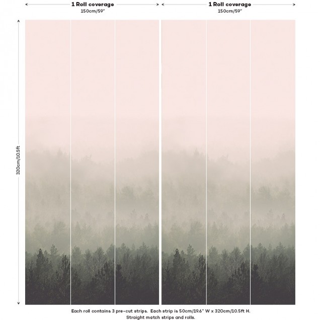 Tapet cu design abstract de pădure, perfect pentru a crea o atmosferă calmă și relaxantă
