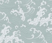 Tapet designer Ocean Spray (Japanese Wave), Duck Egg - Feathr