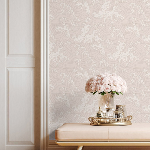 designer Ocean Spray (Japanese Wave), Blush - Feathr