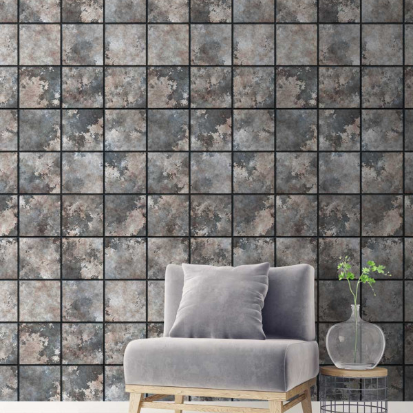 designer Heavy Metal (Industrial Tile), Terracotta - Feathr