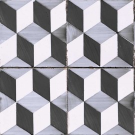 Tapet designer Lisbon (Portuguese Tile), Monochrome - Feathr