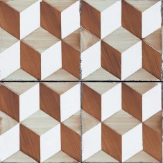Tapet designer Lisbon (Portuguese Tile), Honey - Feathr