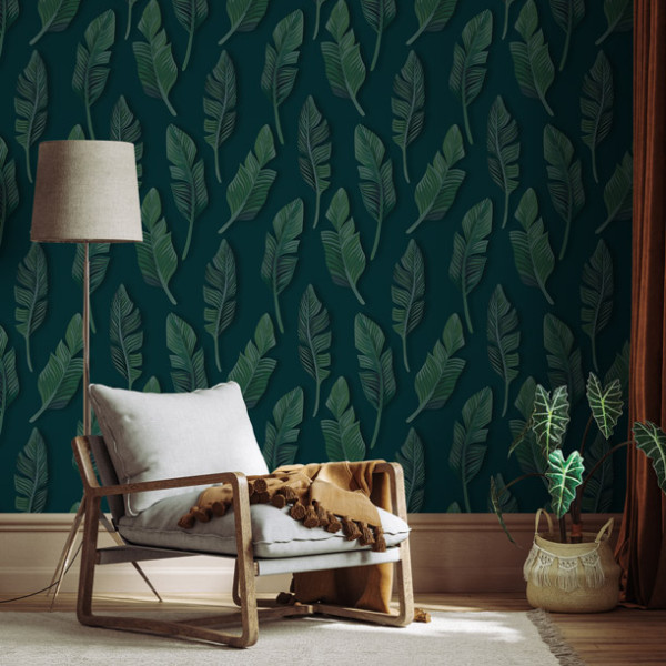 designer Jungle Breeze, Blue - Feathr