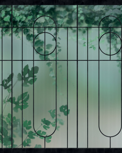 Tapet modern cu design geometric și accente botanice