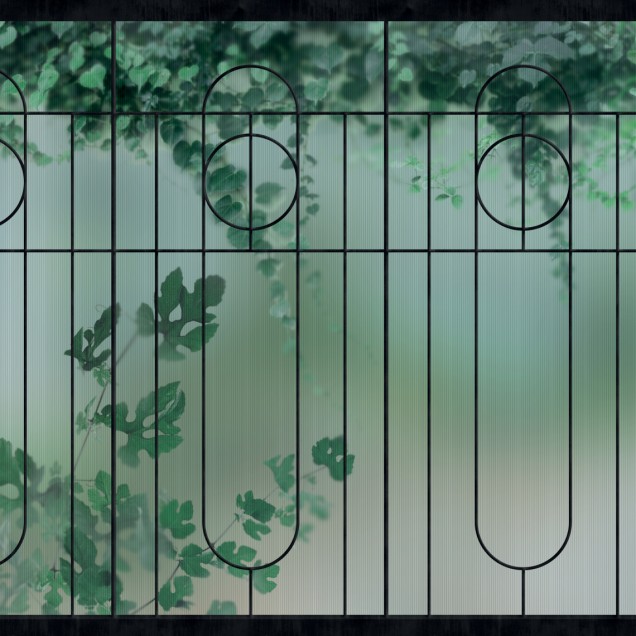 Tapet modern cu design geometric și accente botanice