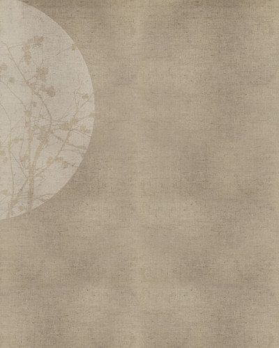 Tapet cu design floral bej, stil zen