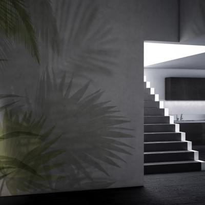 Fototapet cu design exotic in interior modern