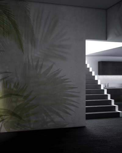 Fototapet cu design exotic in interior modern