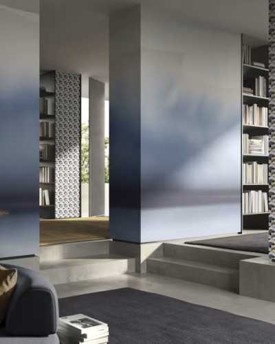 Tapet decorativ cu design abstract în interior modern