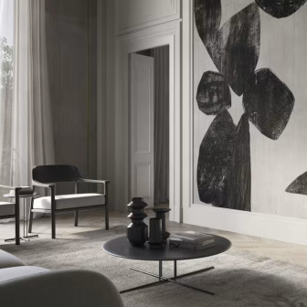 Fototapet abstract cu design modern în living elegant