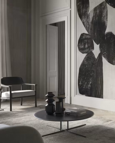 Fototapet abstract cu design modern în living elegant