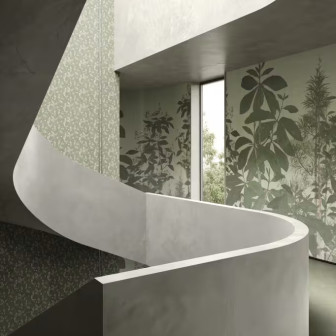 Fototapet cu design floral și frunze verzi