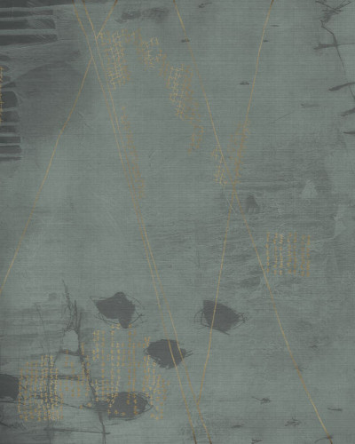 Tapet abstract cu design modern în tonuri de gri și auriu