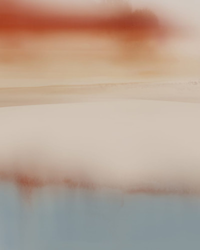 Fototapet abstract în tonuri calde de bej, teracota și albastru