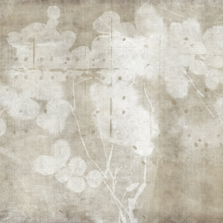 Tapet floral bej, design elegant