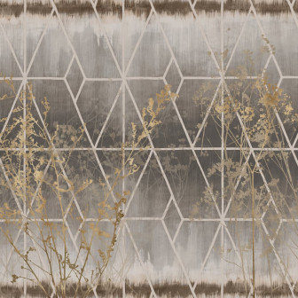 Fototapet cu design geometric și floral elegant
