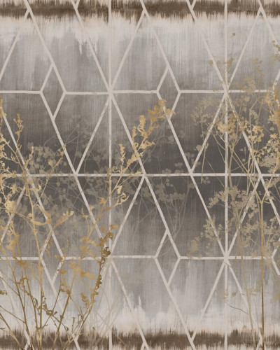 Fototapet cu design geometric și floral elegant