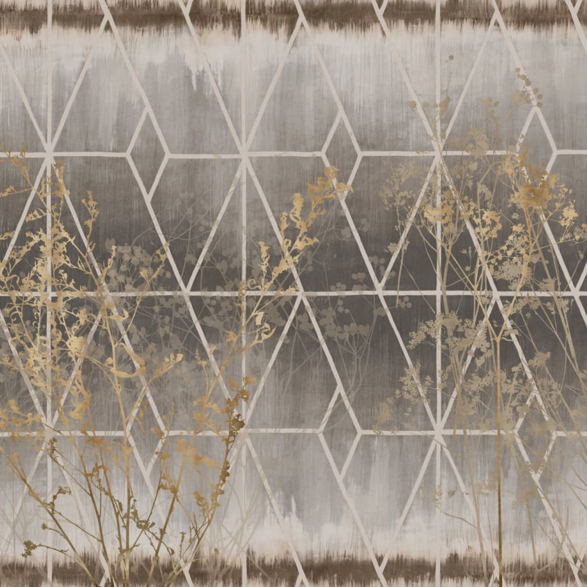 Fototapet cu design geometric și floral elegant