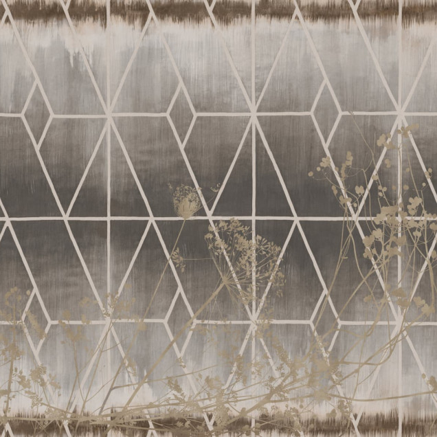 Fototapet cu design geometric și floral elegant